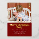 Search for baby christmas invitations Real gold foil