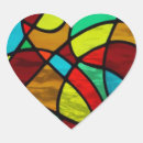 Search for stained glass heart stickers Colourful