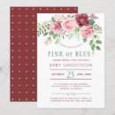Search for green gender reveal invitations Boy or girl
