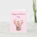 Search for hot air balloon valentines day cards Pink