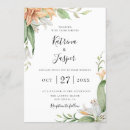 Search for orange lily wedding invitations White