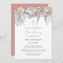 Search for boho floral christening invitations Pink