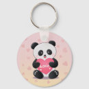 Search for love pandas key rings Heart
