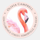 Search for beach birthday party stickers Pink flamingo