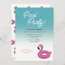 Search for flamingo party invitations Swimming
