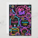 Search for neon glow disco birthday invitations Roller skating