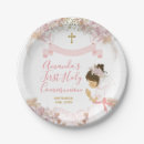 Search for first communion plates Pink flowers