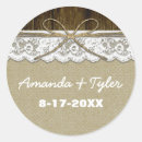 Search for burlap and lace wedding stickers Wood