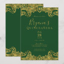 Search for dark green and gold invitations Emerald