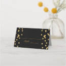Search for gold confetti place cards Black