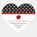 Search for heart shaped address stickers Red