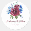 Search for blue floral wedding stickers Burgundy
