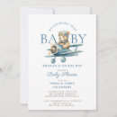 Search for aeroplane baby boy shower invitations Modern
