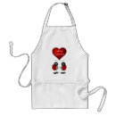 Search for heart design aprons I love you
