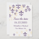 Search for mardi gras save the dates Fleur de lis