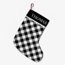 Search for black and white plaid christmas stockings Gingham