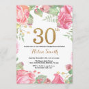 Search for floral 30th birthday invitations Gold glitter