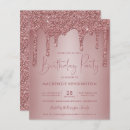 Search for pink rose gold blush sparkly drips invitations Glitter
