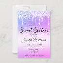Search for pink purple silver birthday invitations Luxury