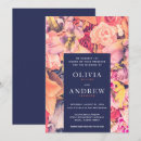 Search for navy and coral wedding invitations Watercolor