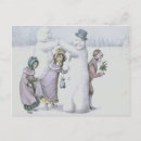 Search for vintage christmas children postcards Snowman