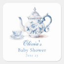 Search for floral tea party stickers Baby is brewing