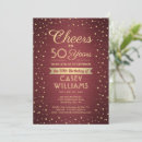 Search for burgundy 50th birthday invitations Cheers to 50 years