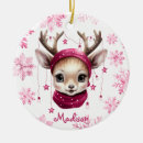 Search for pink deer christmas tree decorations Girly