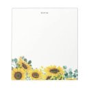 Search for watercolor sunflower notepads Botanical