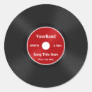 Search for round record stickers Music