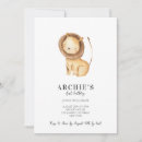 Search for lion 1st birthday invitations Minimalist