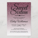 Search for burgundy sweet 16 invitations Glitter