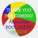 Search for beach ball thank you stickers Pool party