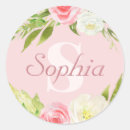 Search for pink floral monogram stickers Stylish