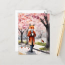 Search for funny fox postcards Watercolor