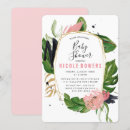 Search for tropical floral baby shower invitations Botanical