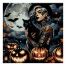 Search for cat full moon posters Halloween