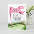 Search for golf 50th birthday invitations Pink