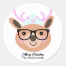 Search for funny reindeer stickers Merry christmas