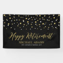 Search for black and gold banners Retirement party