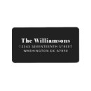 Search for black background return address labels Modern