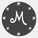 Search for monogrammed snowflake stickers Black