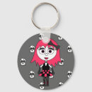 Search for cute cartoon girl key rings Illustration