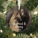 Search for groom with top christmas tree decorations Bride
