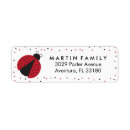Search for red ladybug return address labels Birthday