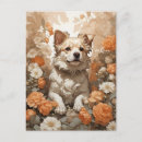 Search for dog and flowers postcards Cute