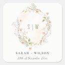 Search for floral wreath monogram wedding stickers Watercolor flowers