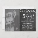 Search for 5th year anniversary invitations Black and white