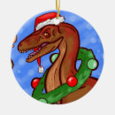 Search for dinosaur santa christmas tree decorations Raptor