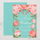 Search for teal and coral wedding invitations Trendy